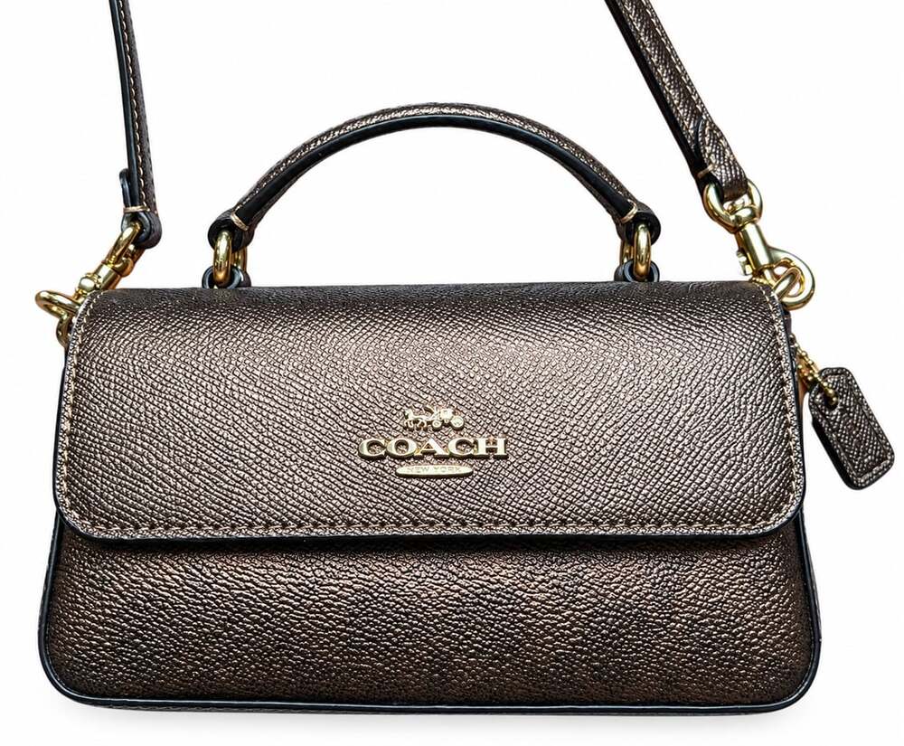 Coach Mini Josie Top Handle Bag in Metallic Brown Copper